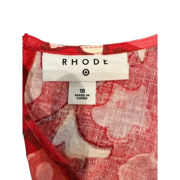 Rhode x Target Linen/Rayon Zinnia Floral Bell Sleeve Midi Dress Size 18  EUC - Picture 3 of 5